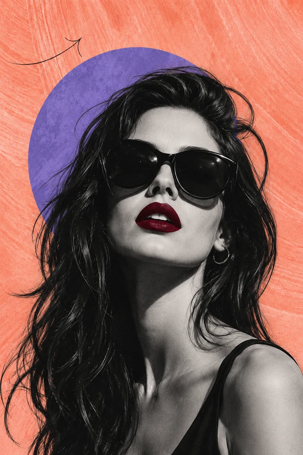 A Fun Girl Summer member in sunglasses, in collage